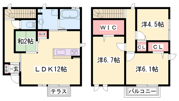 ラ・メゾン・ド・ハセナカの物件間取画像